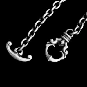 Handmade dark silver gothic necklace with adjustable chain