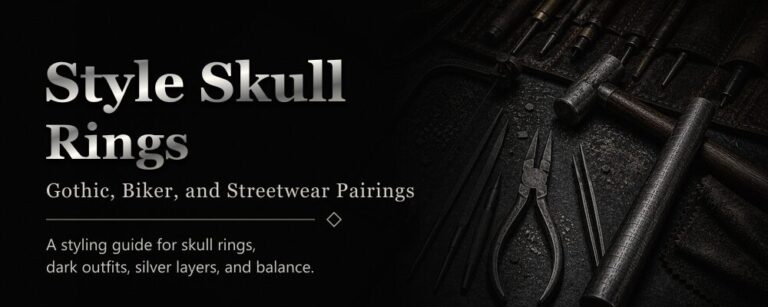skull ring styling guide featured image with silver jewelry workshop tools
