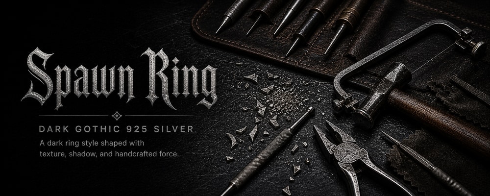 Spawn Ring MENSSKULL silver jewelry making tools banner