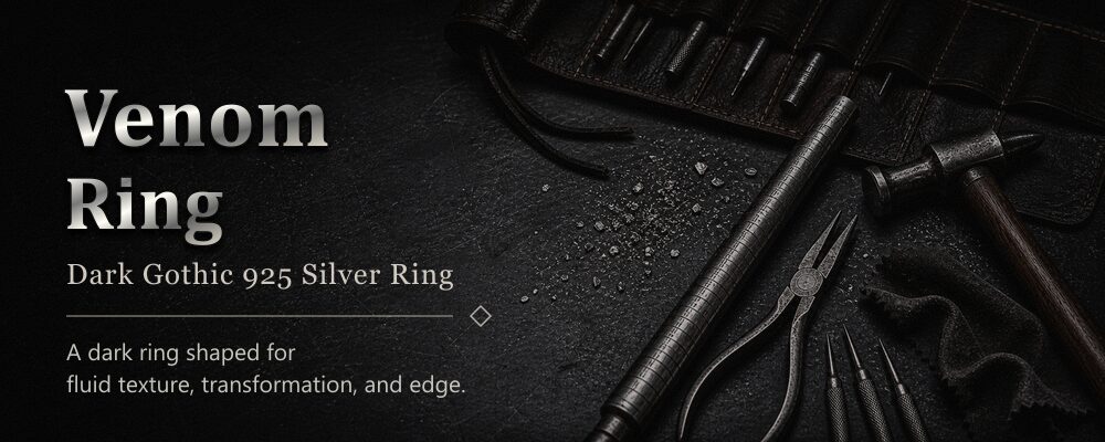 Venom ring 925 sterling silver metalsmith tools workshop banner