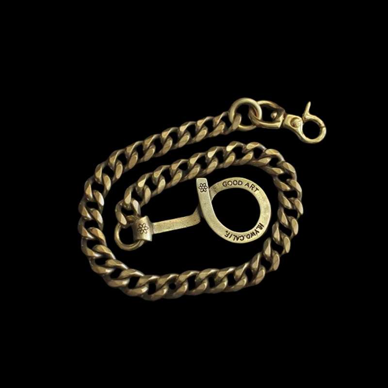 Q Buckle Wallet Chain for Men – Brass Pants Chain - MENSSKULL 925 silver jewelry