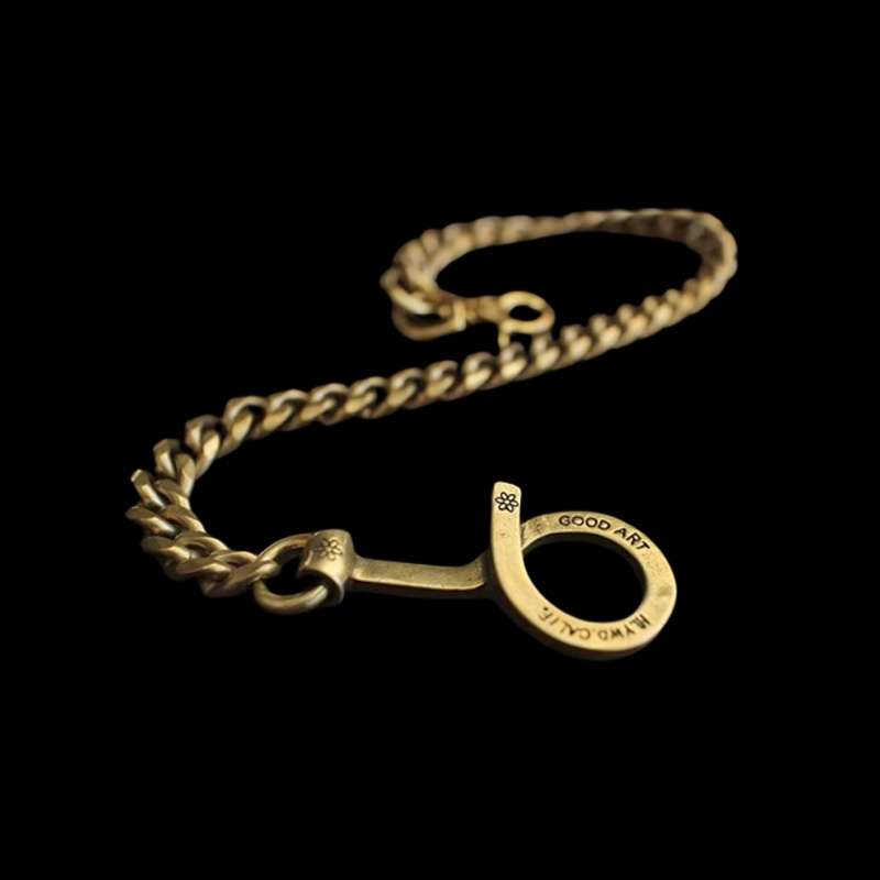 Q Buckle Wallet Chain for Men - Brass Pants Chain - Image 2