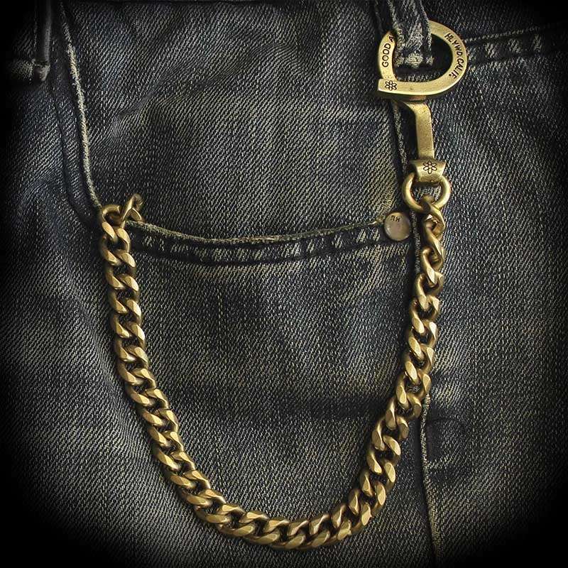 Q Buckle Wallet Chain for Men - Brass Pants Chain - Image 3