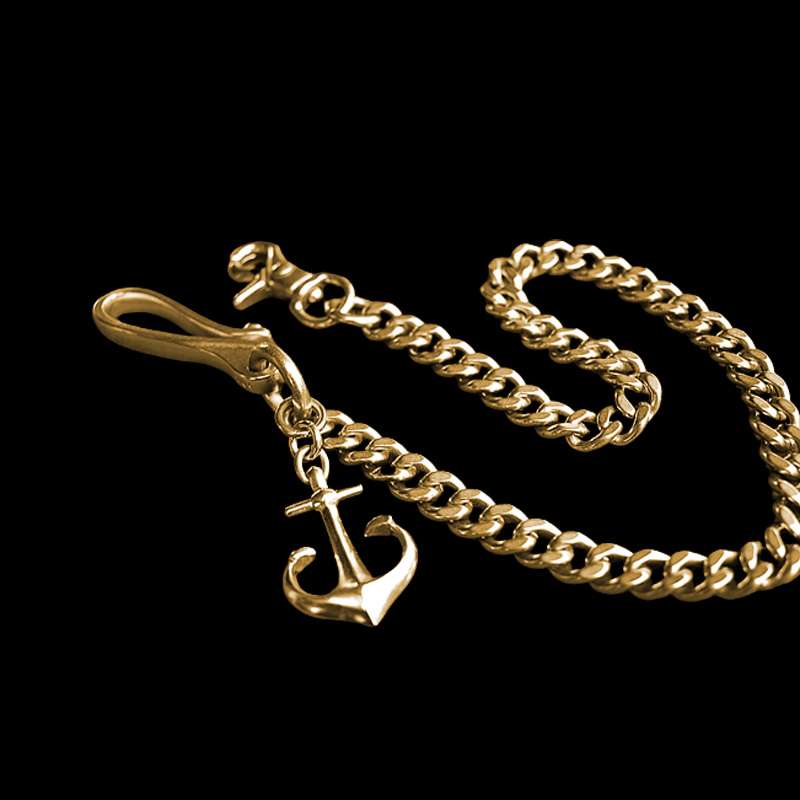 Anchor wallet chain brass simple buckle copper key chain - Image 2