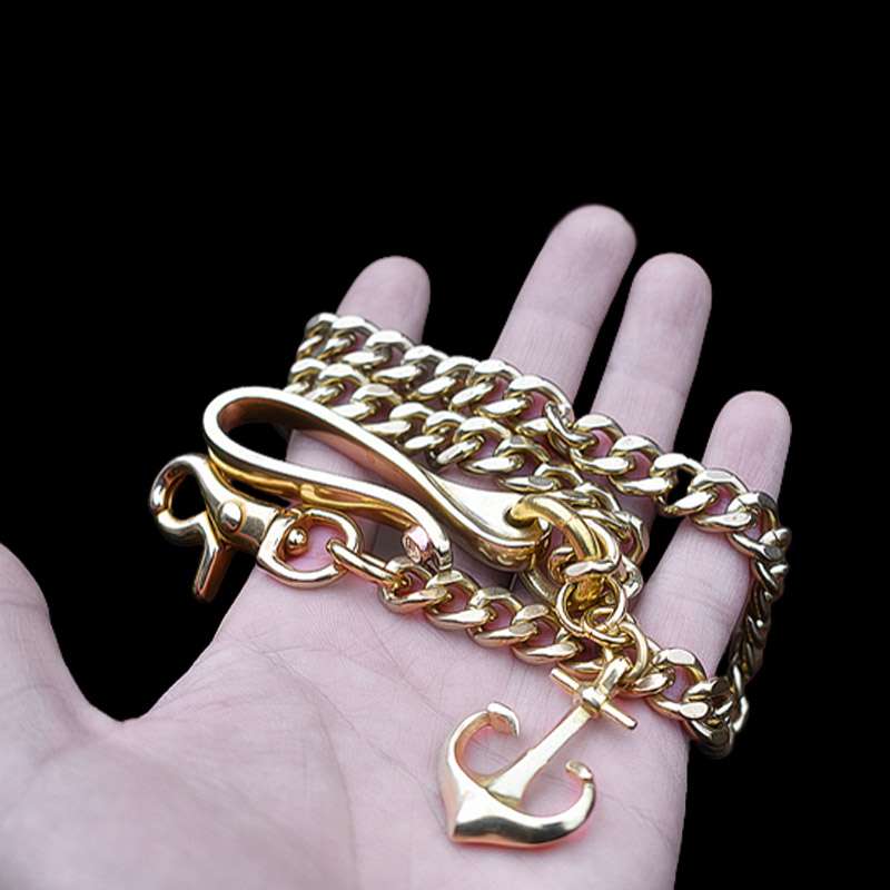 Anchor wallet chain brass simple buckle copper key chain - Image 3