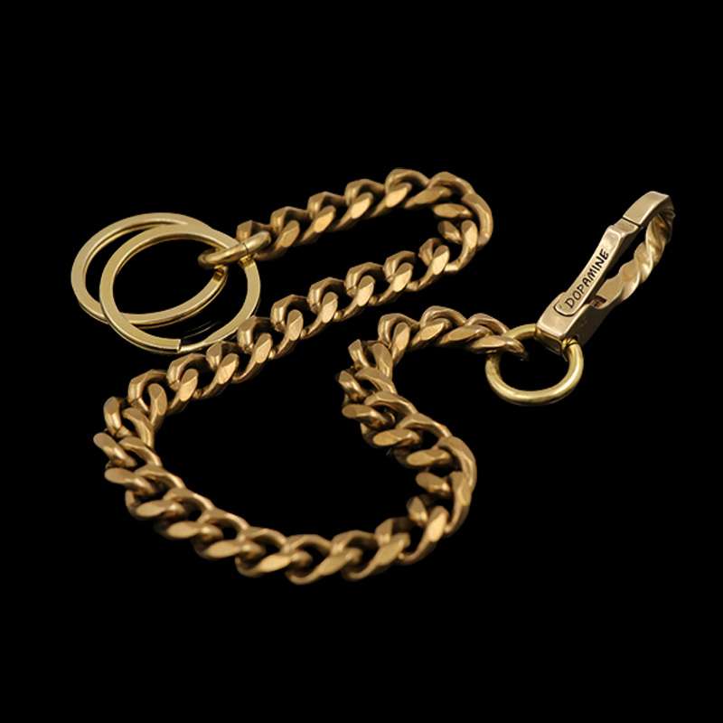 Double Buckle Wallet Chain for Men – Brass Biker Chain - MENSSKULL 925 silver jewelry