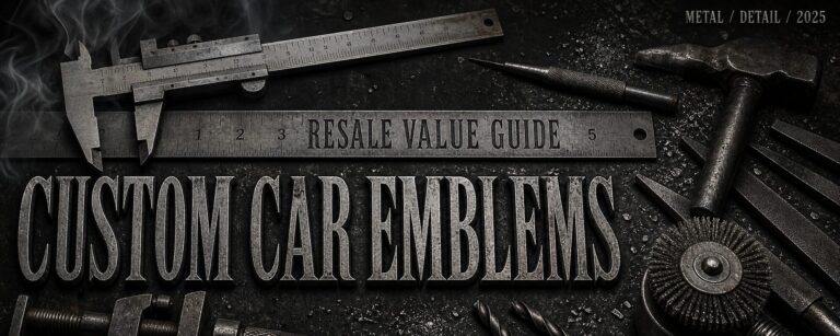 MENSSKULL custom car emblems resale value dark metal fabrication workshop banner
