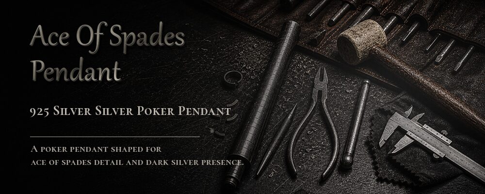 ace of spades pendant 925 Silver as listed jewelry workshop tools banner