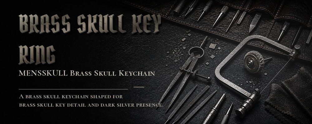 brass skull key ring Brass as listed jewelry workshop tools banner