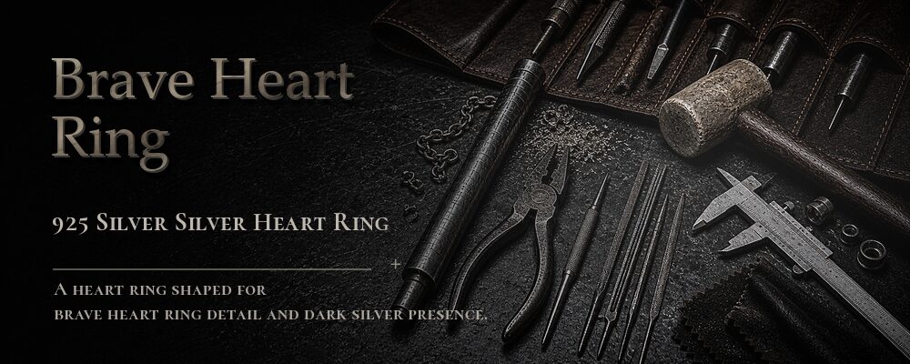 brave heart ring 925 SILVER as listed jewelry workshop tools banner