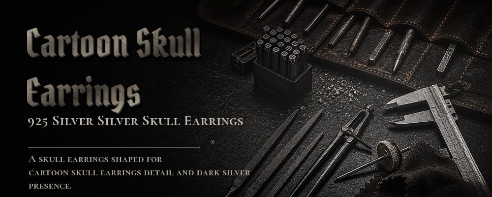 cartoon skull earrings 925 silver as listed jewelry workshop tools banner