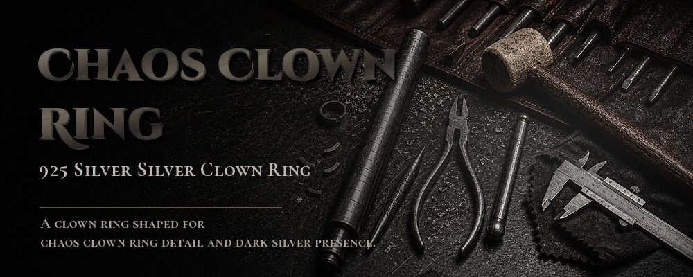 chaos clown ring 925 Sterling Silver as listed jewelry workshop tools banner