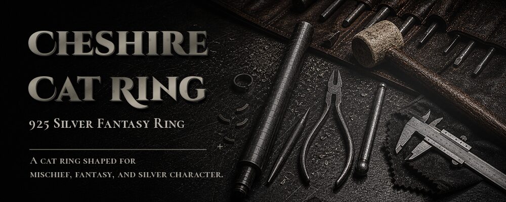 cheshire cat ring 925 silver as listed jewelry workshop tools banner