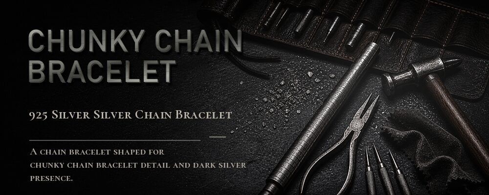 chunky chain bracelet 92.5% Sterling Silver as listed jewelry workshop tools banner