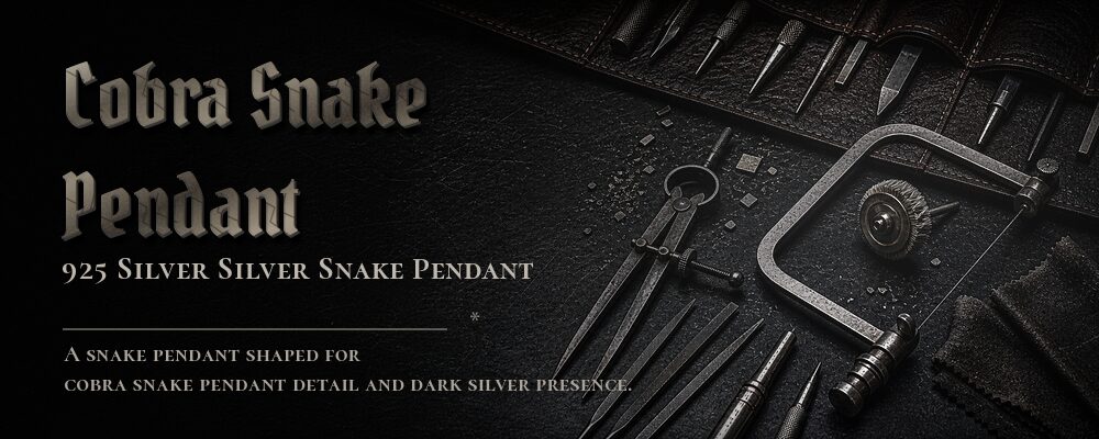 cobra snake pendant 925 Silver as listed jewelry workshop tools banner