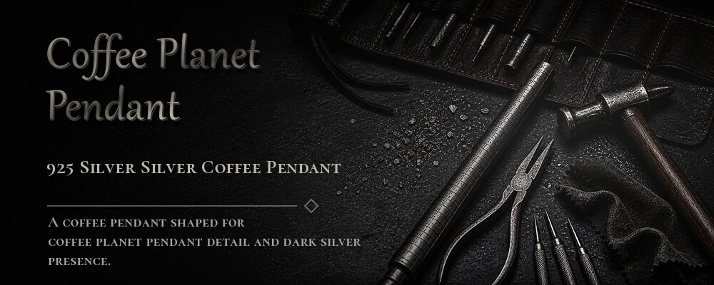 coffee planet pendant 92.5% Sterling Silver + Brass as listed jewelry workshop tools banner