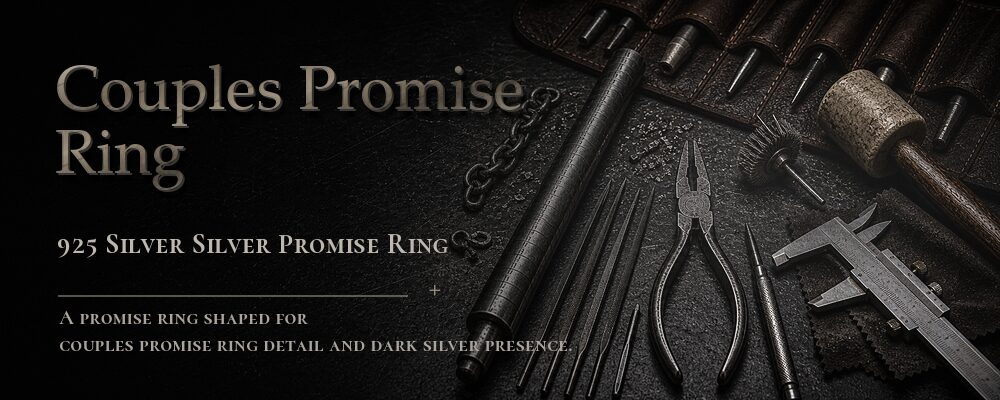couples promise ring 925 Sterling Silver + 24K Gold as listed jewelry workshop tools banner