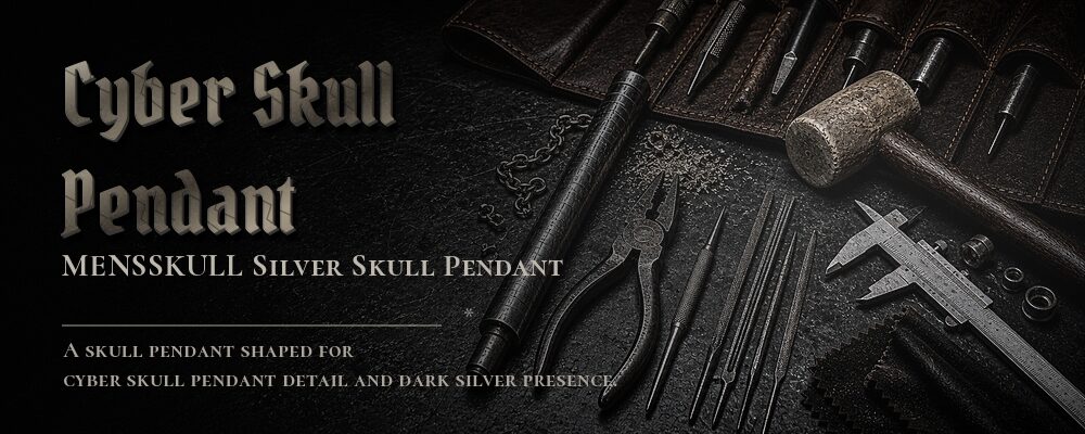 cyber skull pendant material details should be confirmed from the current product options jewelry workshop tools banner