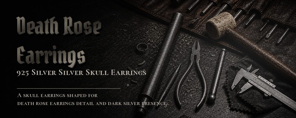 death rose earrings 925 silver as listed jewelry workshop tools banner