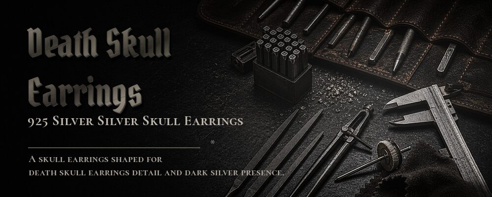 death skull earrings 925 silver as listed jewelry workshop tools banner