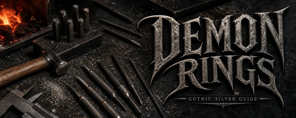 Demon rings for men dark silver workshop featured image