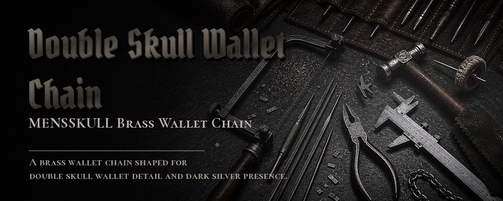 double skull wallet chain Brass as listed jewelry workshop tools banner