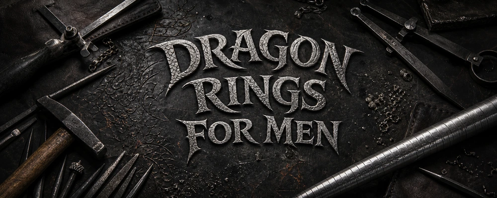 Dragon rings for men dark silver workshop featured image