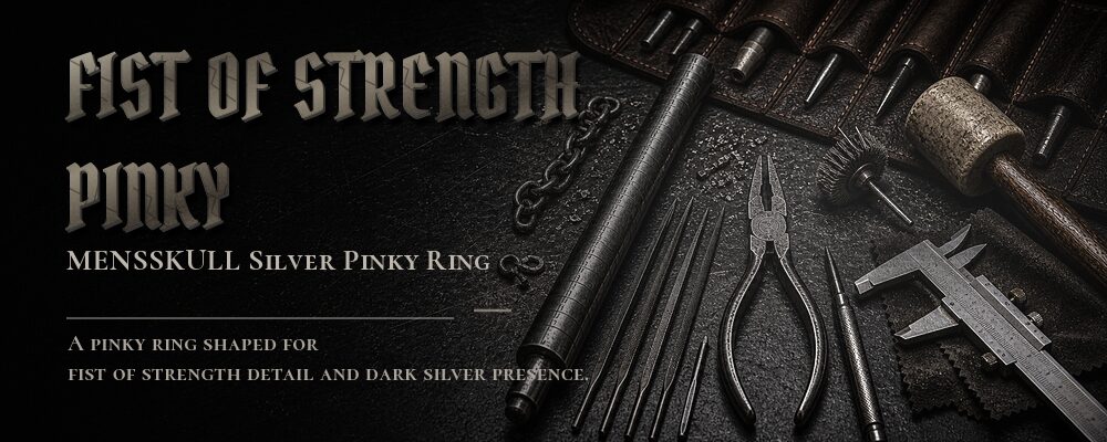 fist of strength pinky ring material details should be confirmed from the current product options jewelry workshop tools banner