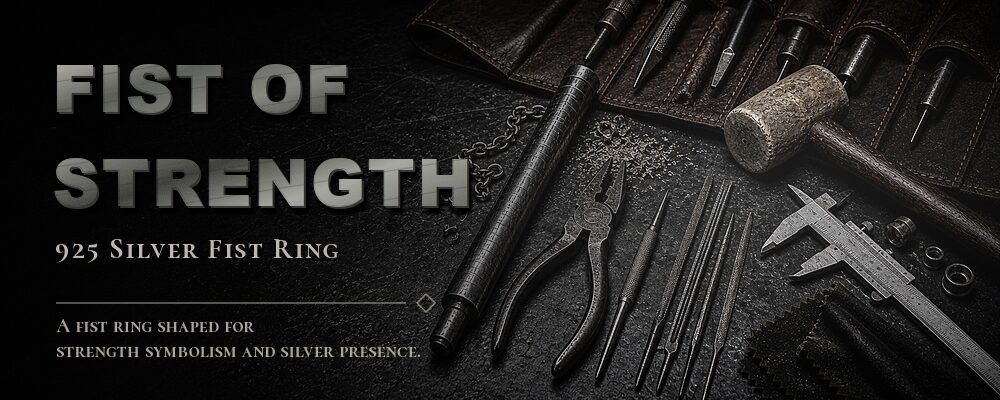 fist of strength ring 925 silver as listed jewelry workshop tools banner