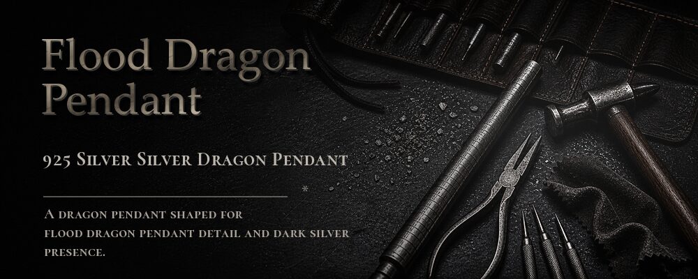 flood dragon pendant 925 SILVER as listed jewelry workshop tools banner