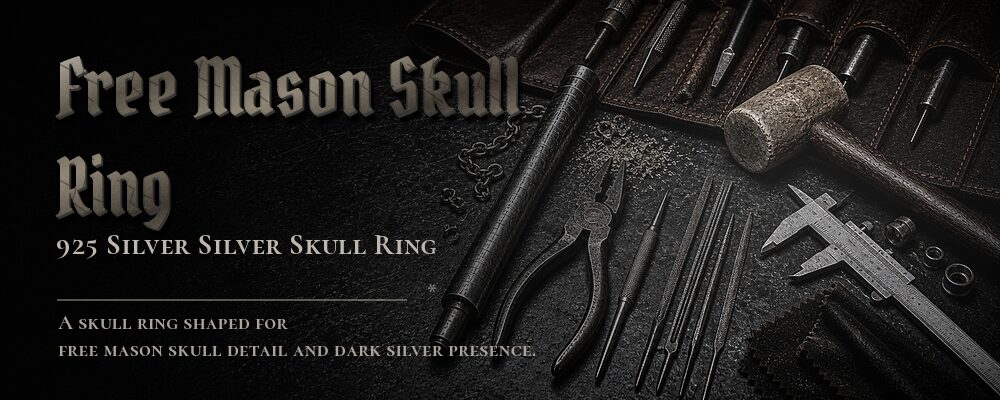 free mason skull ring 925 silver as listed jewelry workshop tools banner