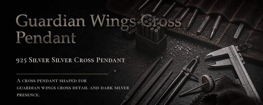 guardian wings cross pendant 925 Silver as listed jewelry workshop tools banner