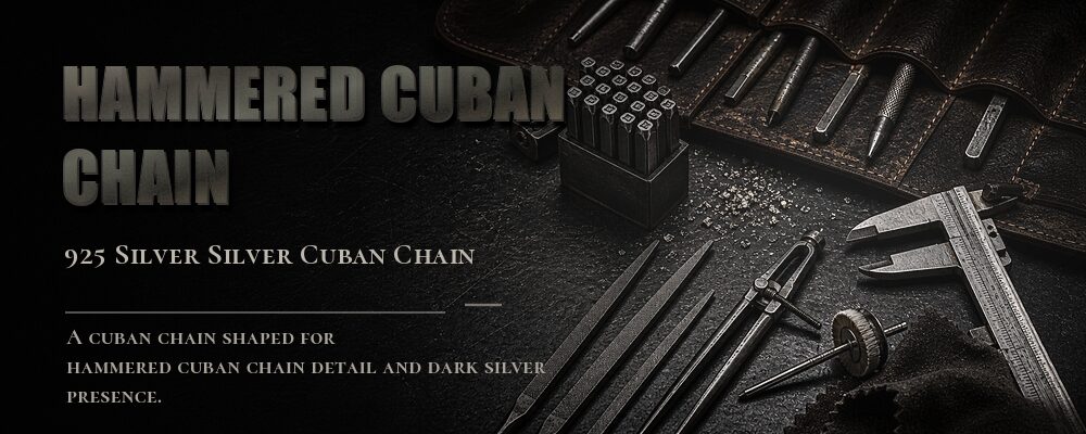 14.5mm faceted Cuban chain in a silver jewelry workshop