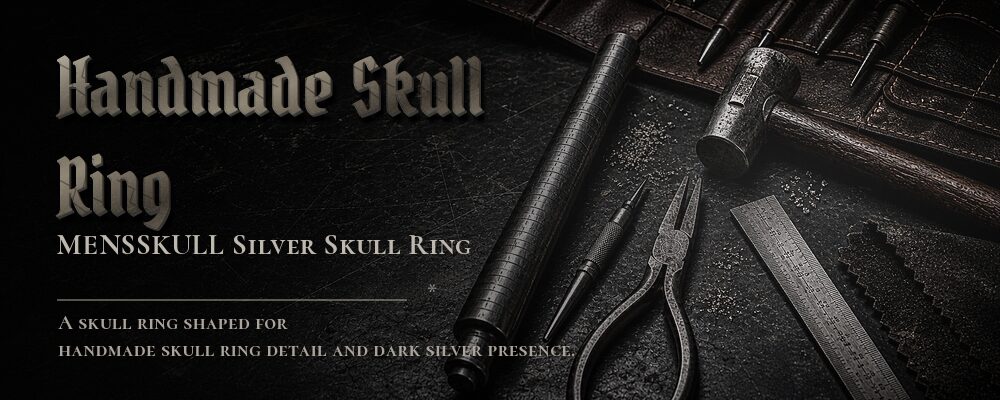 handmade skull ring material details should be confirmed from the current product options jewelry workshop tools banner