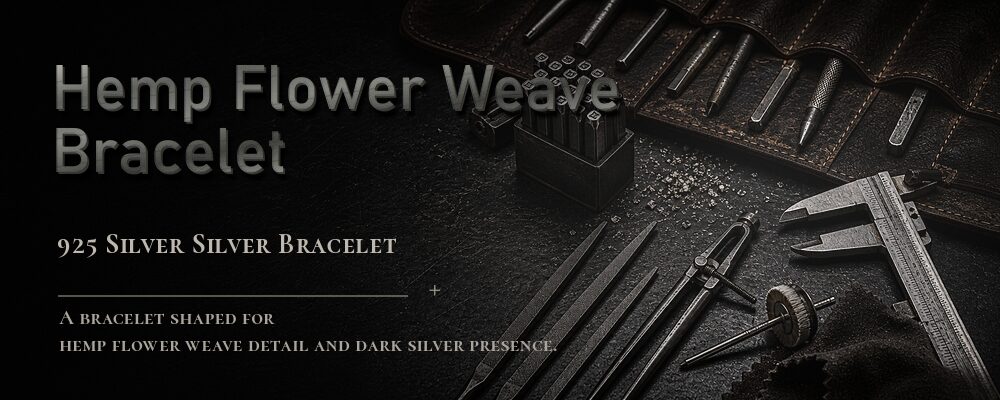 hemp flower weave bracelet 925 SILVER as listed jewelry workshop tools banner