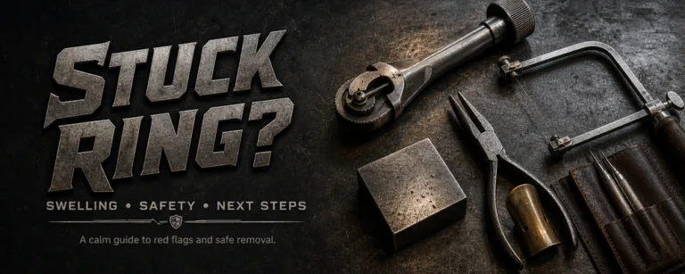 How to remove a stuck ring safely with professional jeweler cutting tools and swelling red flags