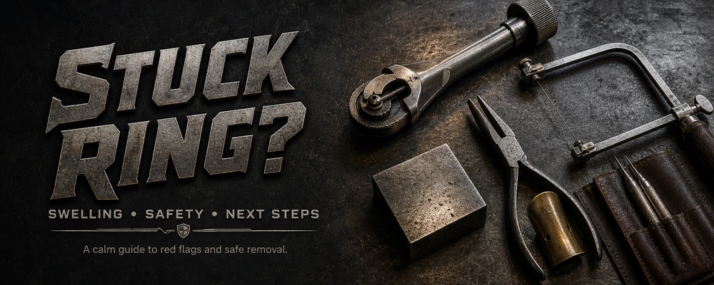 How to remove a stuck ring safely with professional jeweler cutting tools and swelling red flags