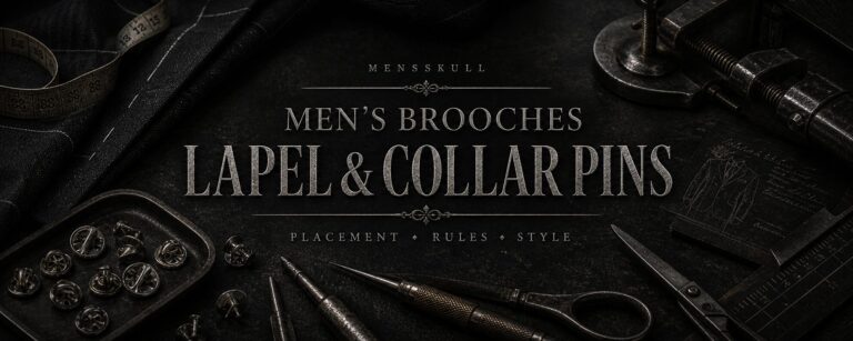 Men's bracelet trends 2026 blog featured image with MENSSKULL workshop tools and editorial typography