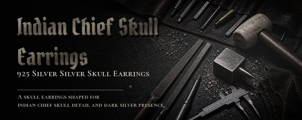 indian chief skull earrings 925 silver as listed jewelry workshop tools banner
