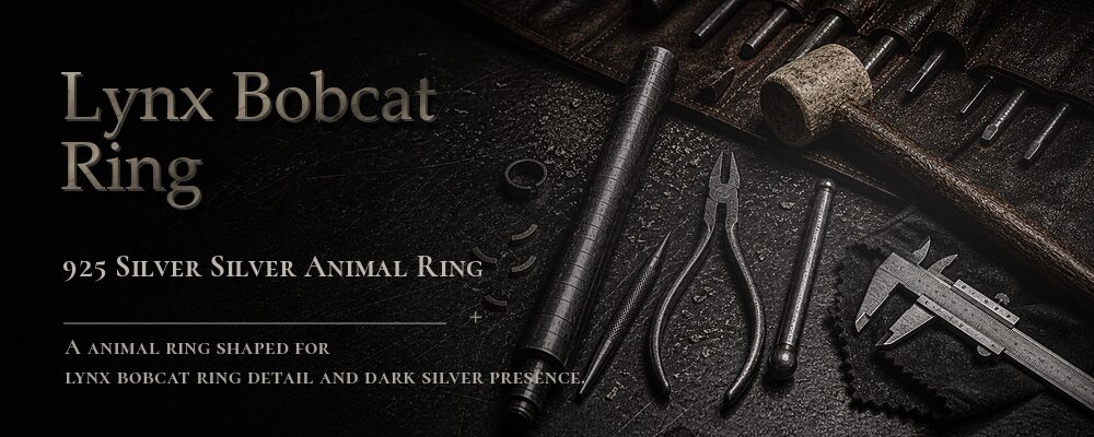 lynx bobcat ring 92.5% Sterling Silver as listed jewelry workshop tools banner