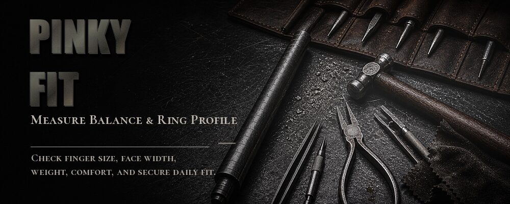 MENSSKULL pinky ring sizing and balance guide image