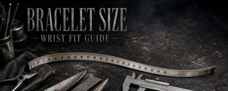MENSSKULL bracelet size wrist fit guide dark silver workshop featured image