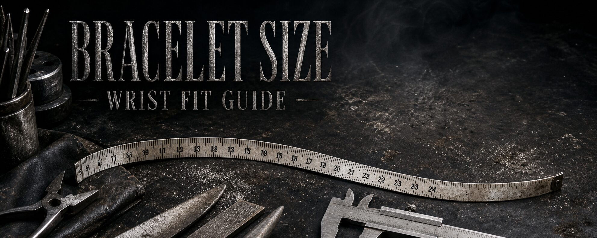 MENSSKULL bracelet size wrist fit guide dark silver workshop featured image