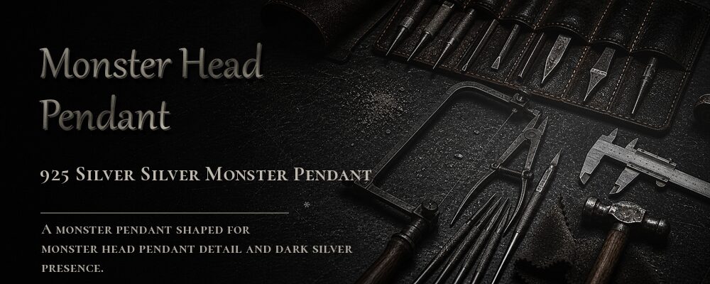 monster head pendant 925 Silver as listed jewelry workshop tools banner