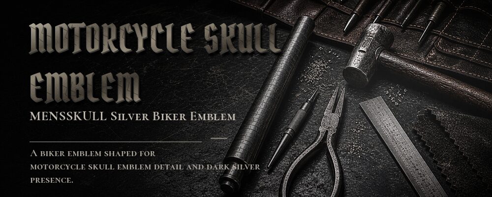 motorcycle skull emblem material details should be confirmed from the current product options jewelry workshop tools banner