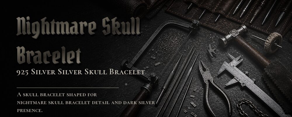 nightmare skull bracelet 925 Sterling Silver as listed jewelry workshop tools banner