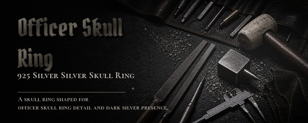 officer skull ring 925 silver as listed jewelry workshop tools banner