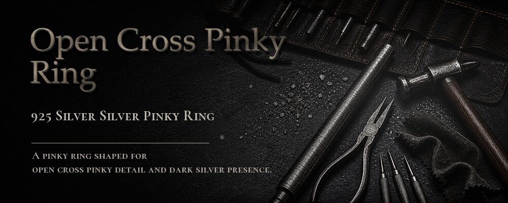open cross pinky ring 925 silver as listed jewelry workshop tools banner