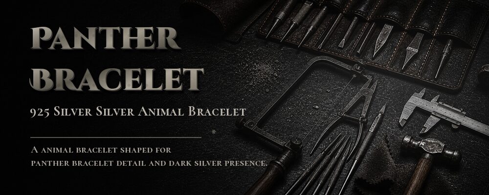 panther bracelet 925 SILVER as listed jewelry workshop tools banner