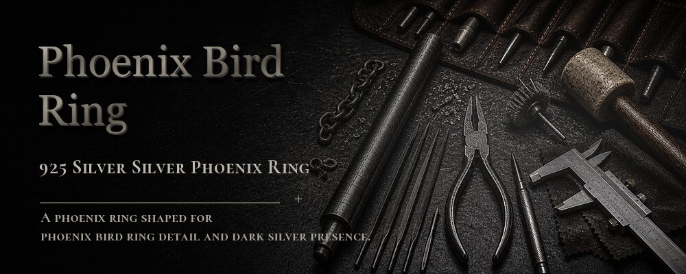 phoenix bird ring 925 Sterling Silver as listed jewelry workshop tools banner